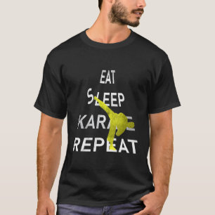 Camiseta Comer karate de sueño repetir gracioso gráfico de