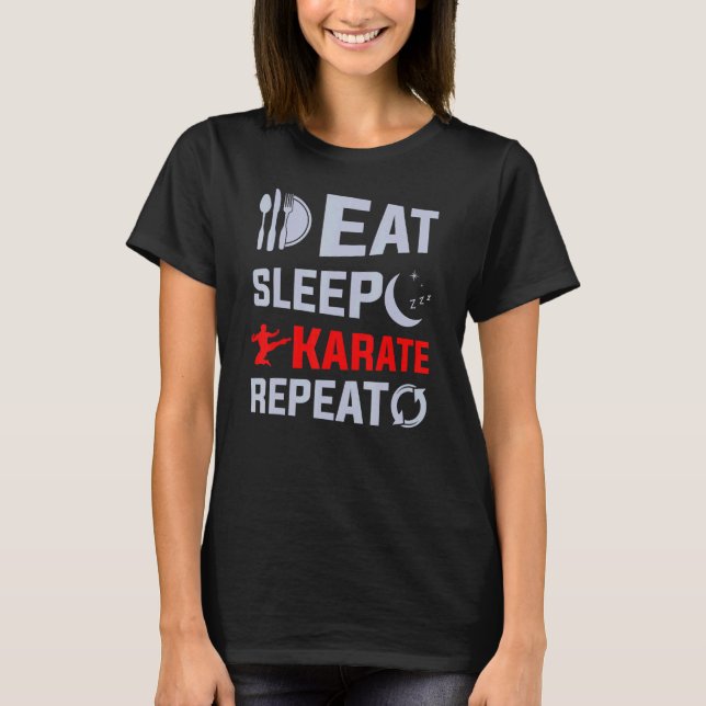 Camiseta Comer karate de suspensión para repetir karate (Anverso)