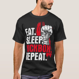 Camiseta Comer Kickbox de sueño repitiendo las artes marcia