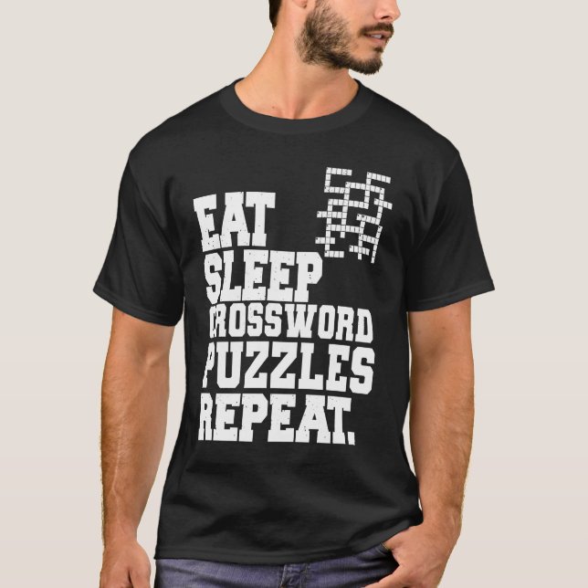 Camiseta Comer la boca cruda de dormir Rompecabezas Repetir (Anverso)