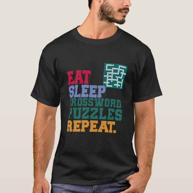 Camiseta Comer la boca cruda de dormir Rompecabezas Repetir (Anverso)