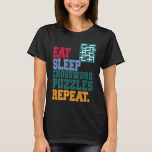 Camiseta Comer la boca cruda de dormir Rompecabezas Repetir