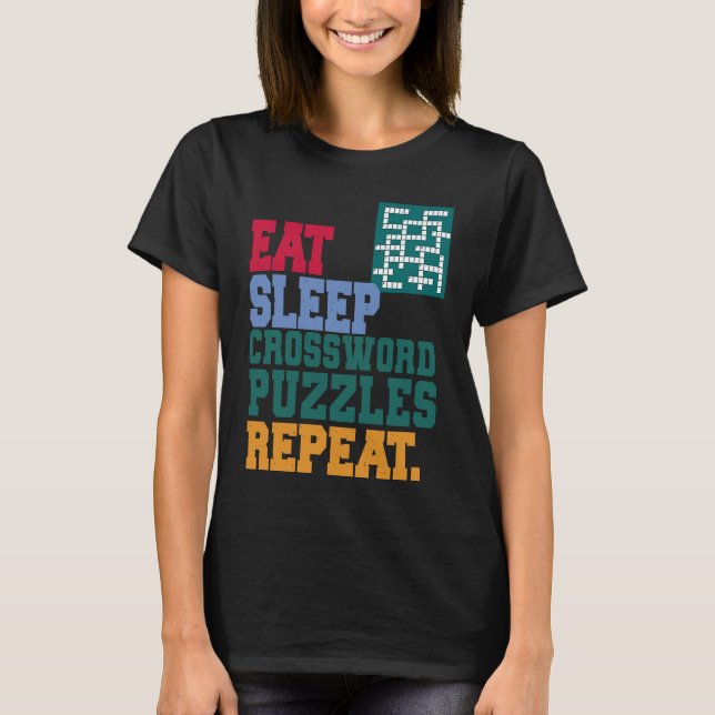 Camiseta Comer la boca cruda de dormir Rompecabezas Repetir (Anverso)