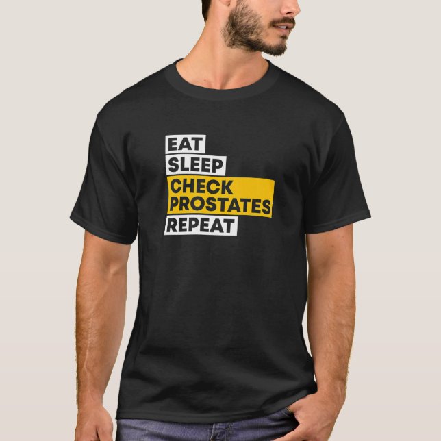 Camiseta Comer la comprobación del sueño Prostatación Repet (Anverso)