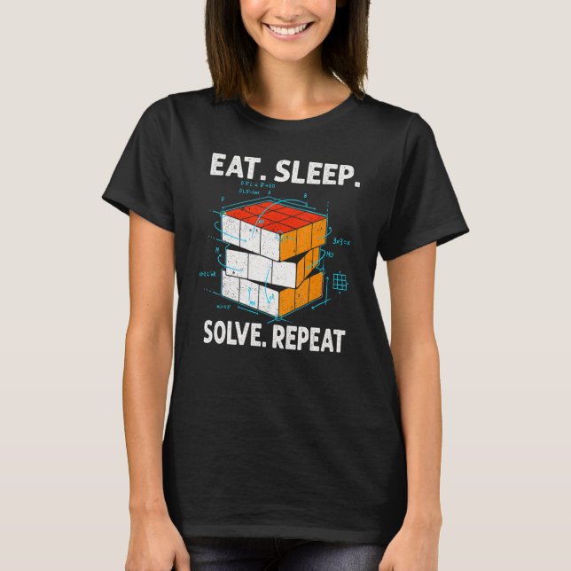 Camiseta Comer la solución de sueño repetir la velocidad de (Anverso)