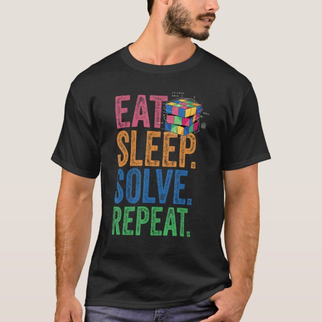 Camiseta Comer la solución de sueño repetir la velocidad de (Anverso)