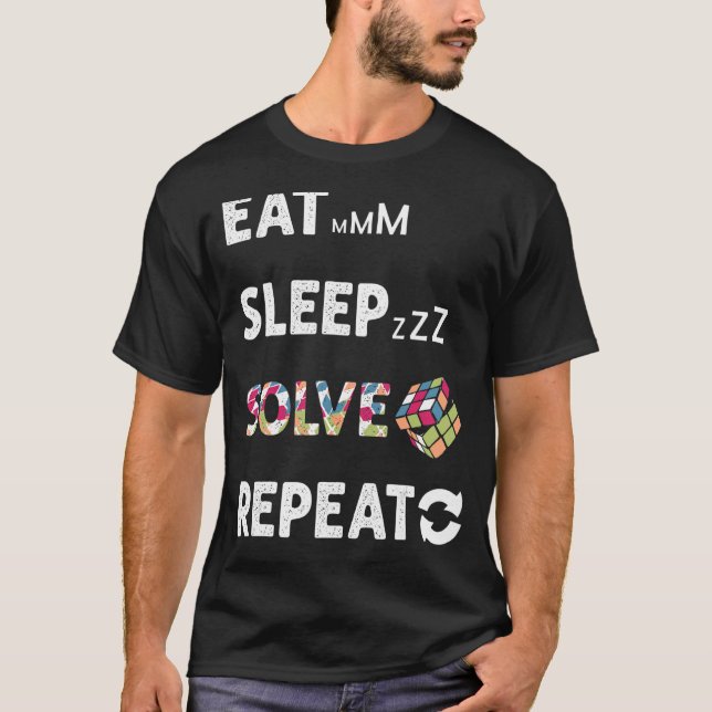 Camiseta Comer la solución de sueño repetir la velocidad de (Anverso)