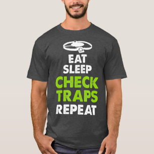 Camiseta Comer las trampas de la comprobación de sueño re