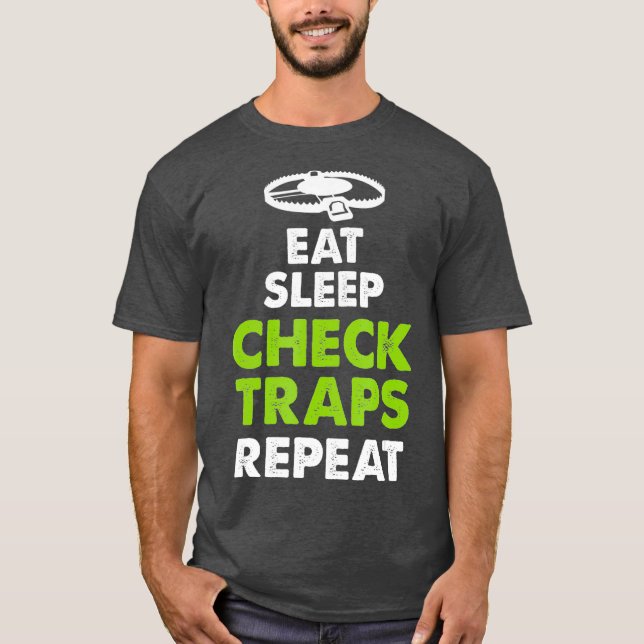 Camiseta Comer las trampas de la comprobación de sueño repe (Anverso)