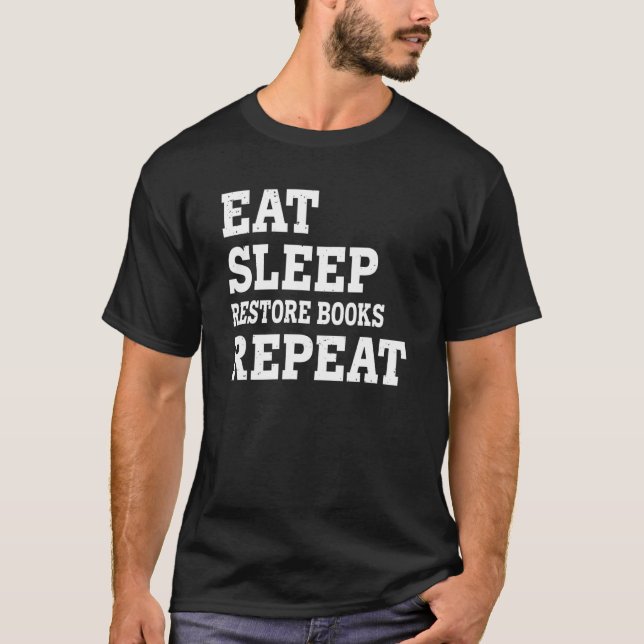 Camiseta Comer Libros de Restauración de Suspensión Repetir (Anverso)