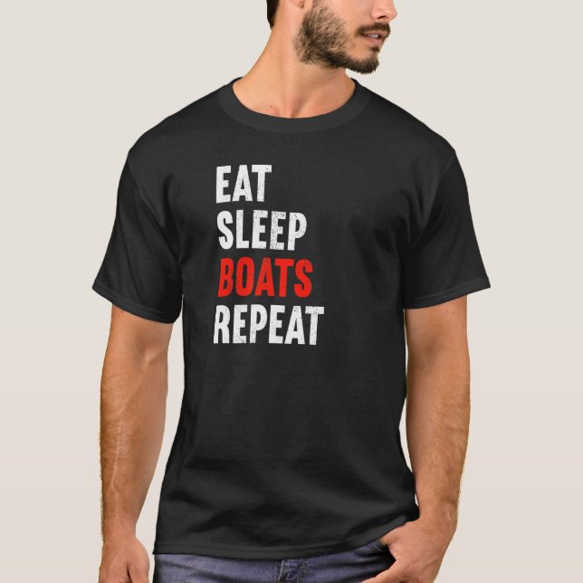 Camiseta Comer los barcos de descanso repetir el constructo (Anverso)