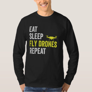 Camiseta Comer los drones de vuelo de suspensión de sueño r