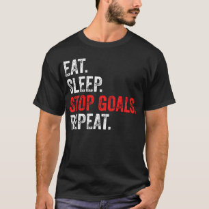 Camiseta Comer los objetivos de parada de sueño repetidos -
