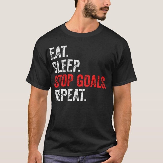 Camiseta Comer los objetivos de parada de sueño repetidos - (Anverso)
