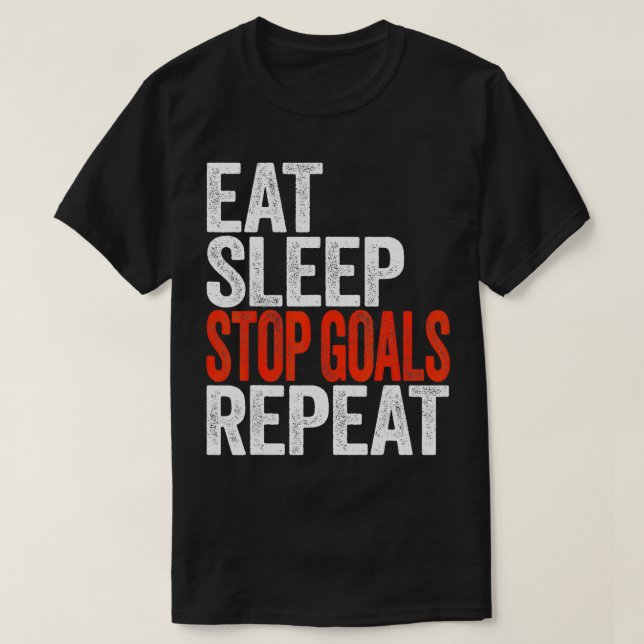 Camiseta Comer los objetivos de parada de sueño repetir reg (Diseño del anverso)