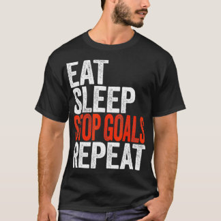 Camiseta Comer los objetivos de parada de sueño repetir reg