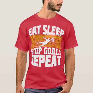 Camiseta Comer los objetivos de parada de sueño repetir reg