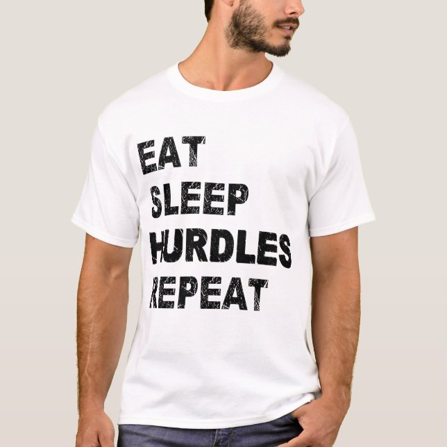 Camiseta Comer los obstáculos de sueño repetir (Anverso)