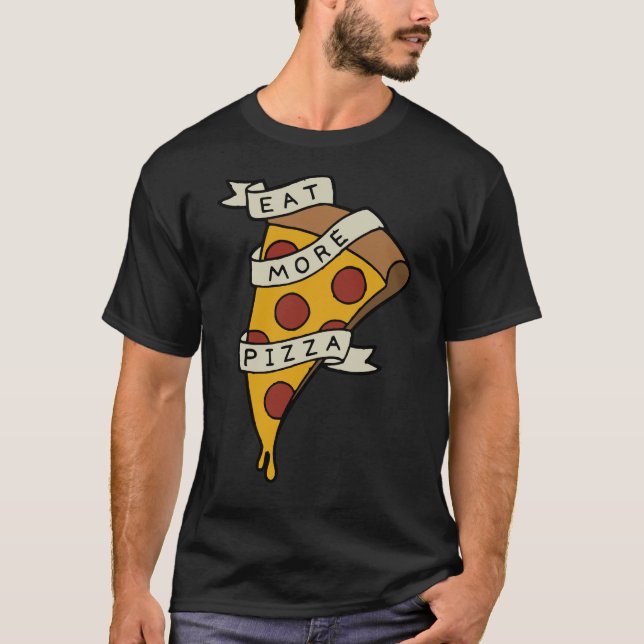 Camiseta Comer más pizza (Anverso)