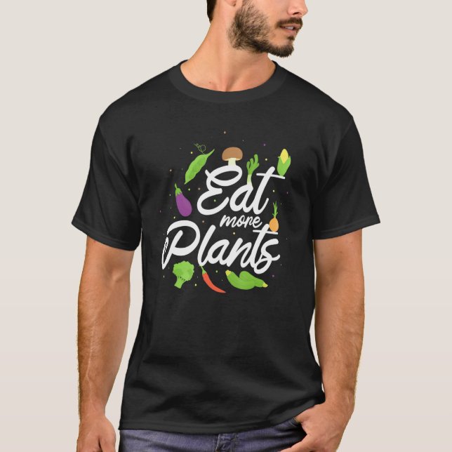 Camiseta Comer más plantas Broccoli Chili Beans Eggplant Go (Anverso)
