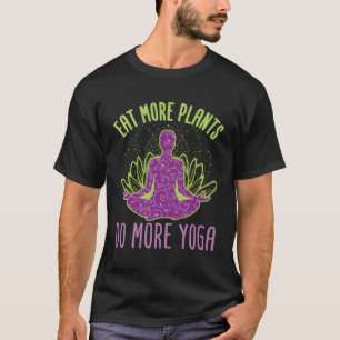 Camiseta Comer más plantas hace más vegetariano de yoga