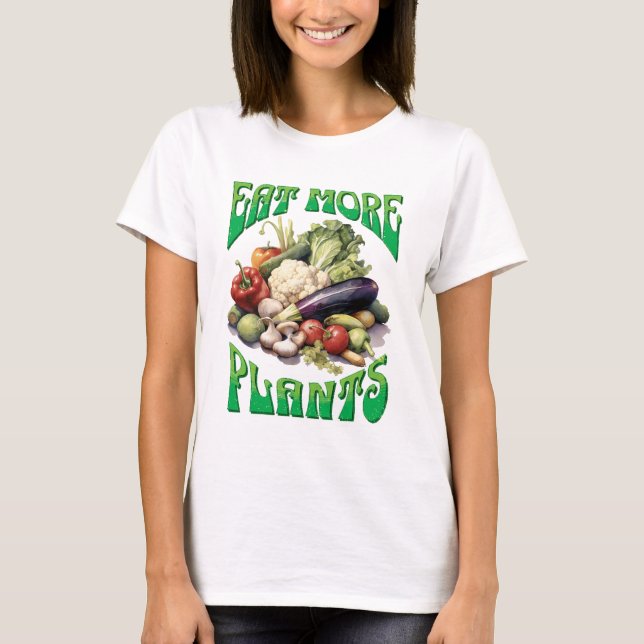 Camiseta Comer más plantas vegetarianas (Anverso)