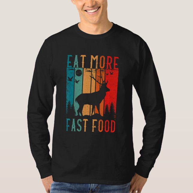 Camiseta Comer más rápido accesorios de caza de venados H (Anverso)
