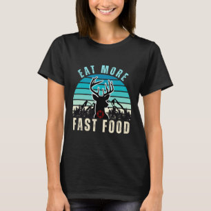 Camiseta Comer más rápido comida Retro Vintage Camper Deer