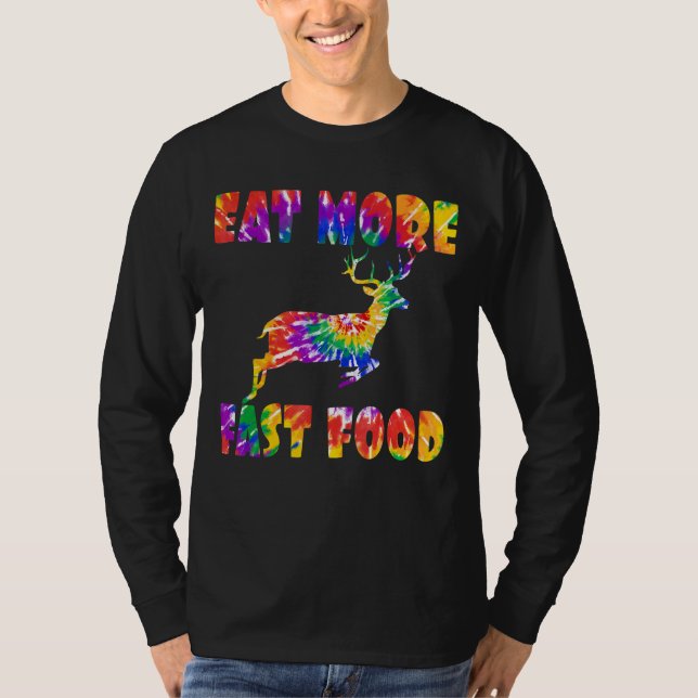Camiseta Comer más rápido la cacería de comida, tinte de ci (Anverso)