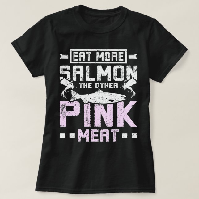 Camiseta Comer más salmón la otra carne rosa (Diseño del anverso)