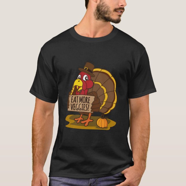 Camiseta Comer más verduras Cute Vegan Acción de Gracias (Anverso)