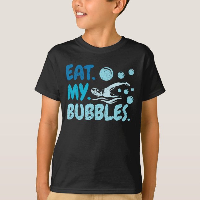 Camiseta Comer Mis Burbujas Swim Equipo Swimmer Funny Swim (Anverso)