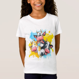 Camiseta Comer, moo, amor: Gracioso diseño de vacas