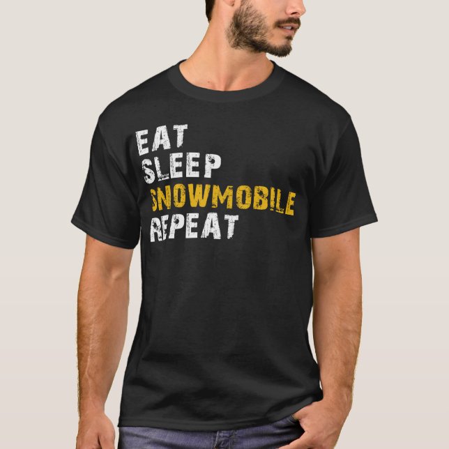 Camiseta comer moto de nieve dormido (Anverso)