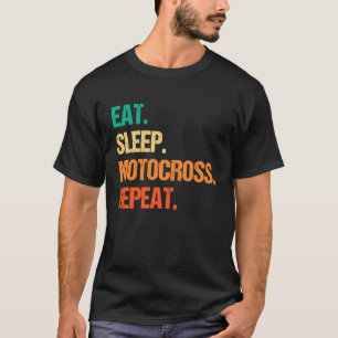 Camiseta Comer Motocross Sleep Repetir moto Dirt Bker Motor