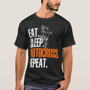 Camiseta Comer Motocross Sleep Repetir moto Dirt Bker Motor