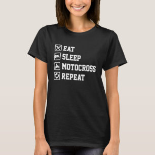 Camiseta Comer Motocross Sleep Repetir moto Dirt Bker Motor
