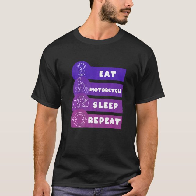 Camiseta Comer Motorcycle Sleep Repetir (Anverso)
