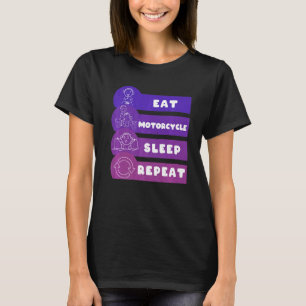 Camiseta Comer Motorcycle Sleep Repetir