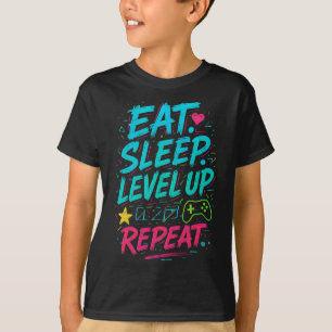 Camiseta Comer nivel de suspensión Arriba Repetir juego div