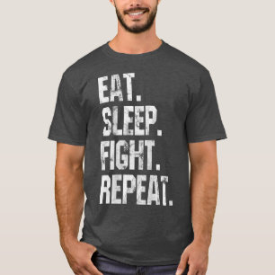 Camiseta Comer Novedad divertida de la lucha de sueño repet