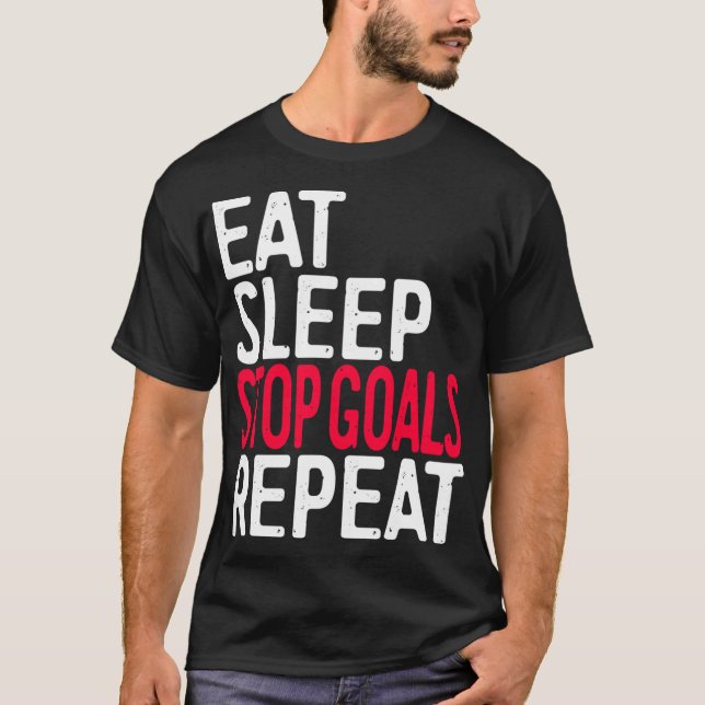 Camiseta Comer objetivos de parada de sueño Repetir la cami (Anverso)