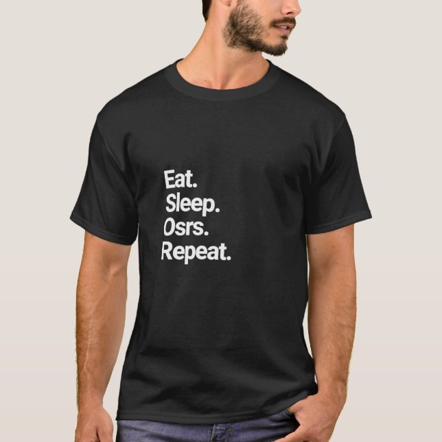 Camiseta Comer Osrs de sueño repetir diseño de escapada de  (Anverso)