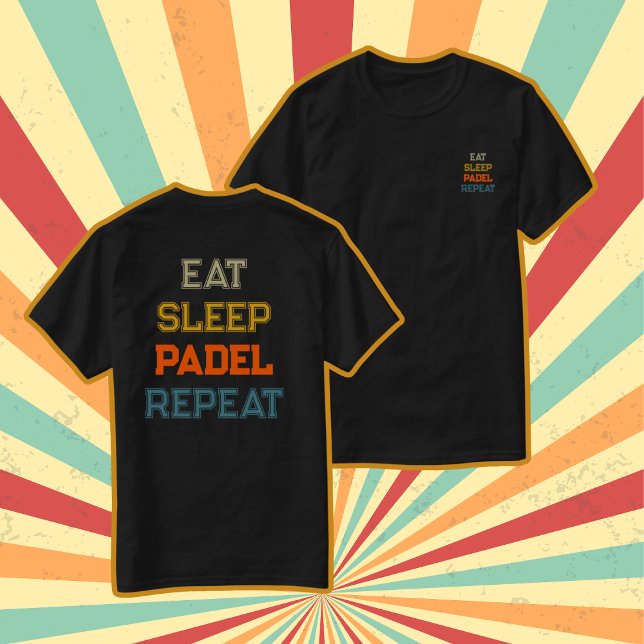 Camiseta comer padel de sueño repetir padel equipo retro vi (eat sleep padel repeat)