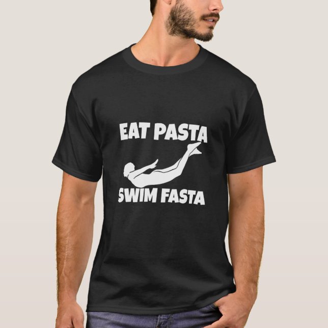 Camiseta Comer Pasta Nadar Más Rápido (Anverso)