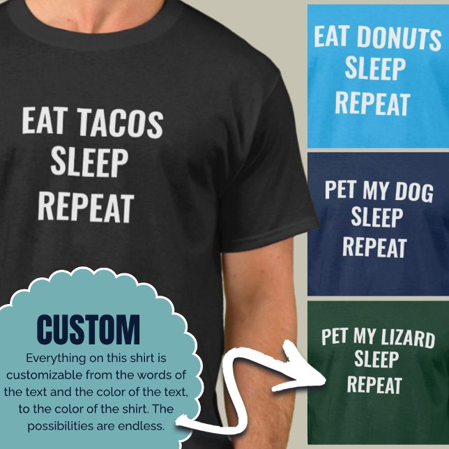 Camiseta Comer Personalizado de repetición de sueño Hobby P (Eat Sleep Repeat Custom Hobby Personalized)