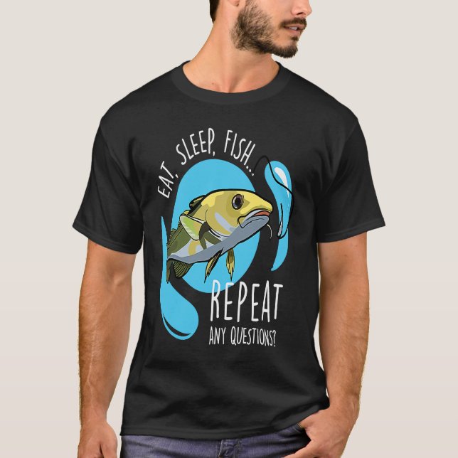 Camiseta Comer Pescado de sueño Repetición de pesca (Anverso)