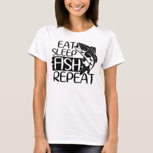 Camiseta Comer pescado de sueño repetir pesca divertida