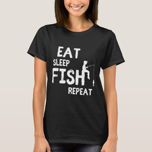 Camiseta Comer Pescado De Sueño Repita El Blanco Por Un Fon (Anverso)