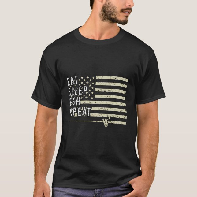 Camiseta Comer Pescado De Sueño Repita La Pesca Graciosa De (Anverso)